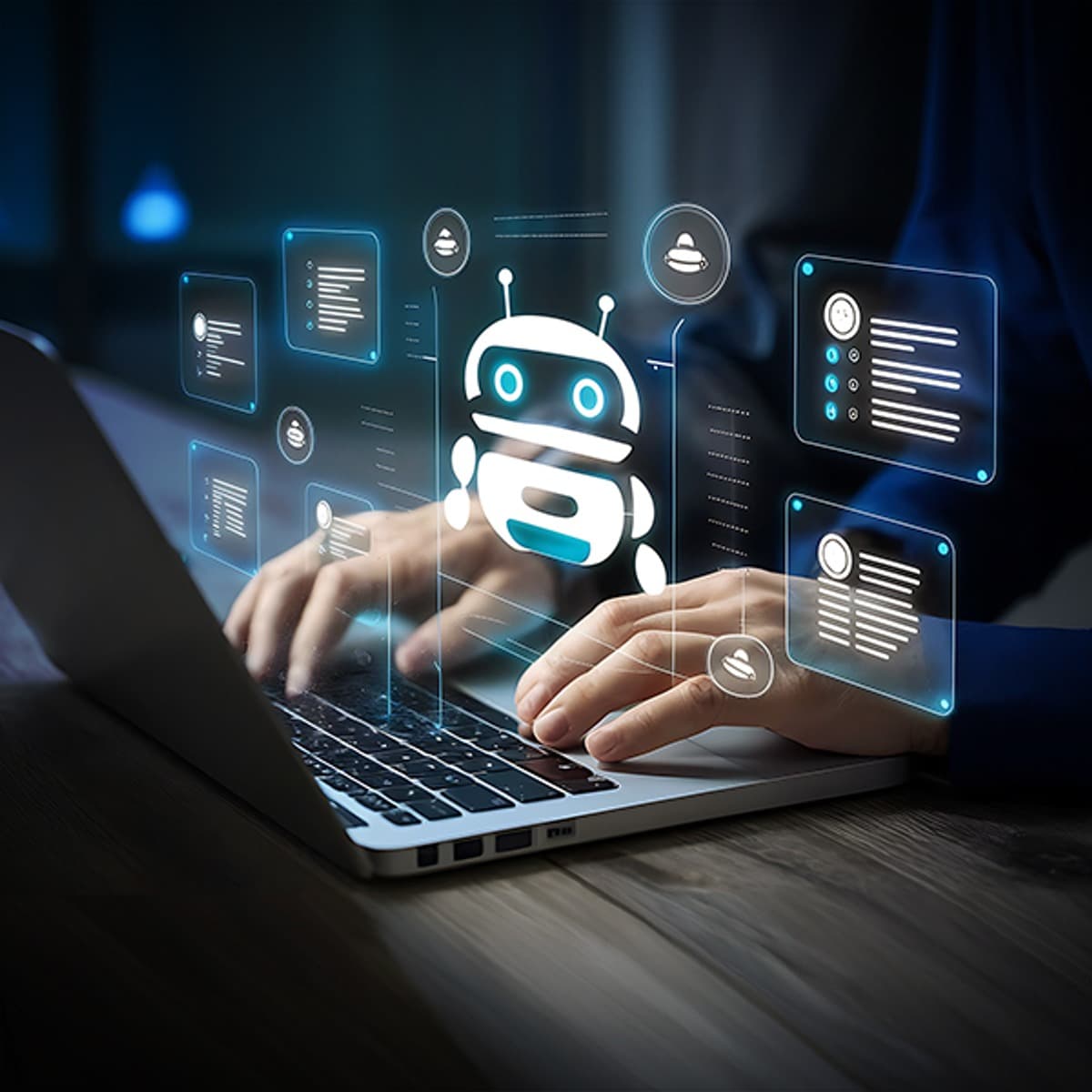 Course artwork for Building AI Powered Chatbots Without Programming