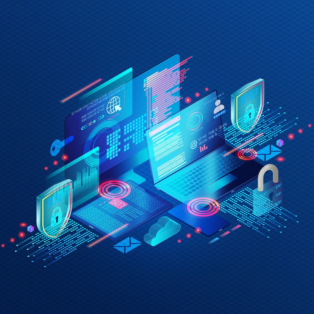 Course artwork for Penetration Testing, Threat Hunting, and Cryptography